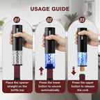 Electric Wine Opener Set, 7-in-1 Wine Gift Set with Charging Base, Foil Cutter, Aerator Pourer, 2 Vacuum Stoppers, Automatic Corkscrew, Wine Saver Kit, Holiday Christmas Gift for Men & Women