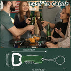 Ziliny 24 Pcs Bottle Opener Keychain Bulk Wine Bottle Beer Opener Keychain 3.27" Stainless Steel Corkscrew Waiter Corkscrew Wine Keyring Gifts for Christmas Bar Party Wedding Home (Green)