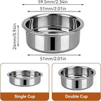 Stainless Steel Coffee Filter, 51mm Double Layer Pressurized Filter Basket Espresso Filter Basket Espresso Machine Parts for Portafilter Coffee Machine(Double Cup)