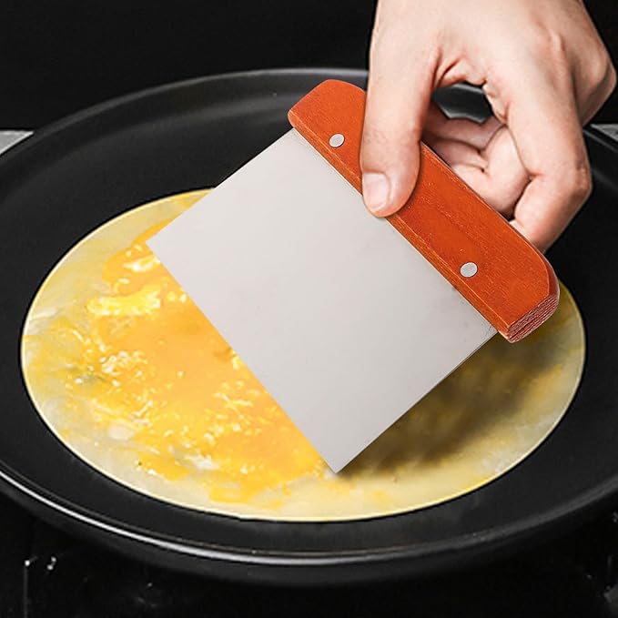 Cabilock Professional Pancake and Crepe Spreader Set Stainless Steel Small round Spreader with Spatula 2pcs Kitchen Cooking Tool for Home and Restaurant Use