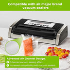 [2025 Upgraded] Bonsenkitchen 3 Rolls 11" x 16' + 3 Rolls 8" x 16' Vacuum Sealer Bags for Food with a Color Box, Easy to Store, Commercial Grade, BPA Free, Great for Food Storage or Sous Vide, VB22