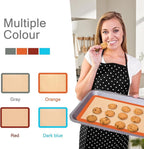 Silicone Baking Mat, Reusable Silicone Mats for Baking Set of 3, Non-Stick Baking Supplies for Pastries, Cookies, Macaroons, Bread