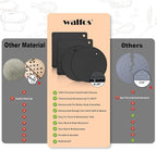 Walfos Silicone Trivet Mats - 4 Heat Resistant Pot Holders, Multipurpose Non-Slip Hot Pads for Kitchen Potholders, Hot Dishers, Jar Opener, Spoon Holder, Food Grade Silicone & BPA Free (Black)