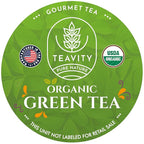 Organic Green Tea Pods for Keurig - Unsweetened Green Tea for K Cup Machines by Teavity (12 Tea Pods)