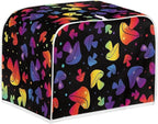 JEOCODY Colorful Mushroom Toaster Cover - Fabric Quilted 2 Slice Appliance Dust-proof and Fingerprint Protection for Kitchen Small Appliances