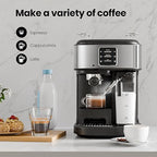 Electactic 20 Bar Professional Compact Espresso Cappuccino Machine with Auto Milk Frother, Stainless Steel Coffee Maker for Cappuccino, Latte