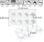 OCPO KITCHEN 3D Sphere Silicone Mold for Baking Mousse Cake Candy Pastry Chocolate Truffle Jelly Cookie Pudding, Ball Shape (8-Cavity)