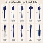 GIR: Get It Right 10-Piece Silicone Ultimate Kitchen Utensil Set – Spatulas, Ladle, Flip, Spoons, Whisk, Peeler & Spoonula – Nonstick, Non-Toxic, Heat-Resistant – Navy