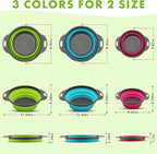 Silicone Collapsible Colander Sink Colander Collapsible Camping Versatile Collapsible Strainer Sink strainer basket over Sink Strainer (Red Green Blue)