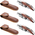 3-Pack Professional Waiter Corkscrew Wine Key with Leather Protection Gift Bag, Long Rosewood Handle Stainless Steel Handle Wine Opener for Bar Restaurant Waiters, Sommelier, Bartend, Rosewood Hand