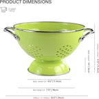 Reston Lloyd, 1.5 Quart Powder Coated Steel Kitchen Strainer Basket for draining Pasta, Vegetable and Fruit, Chrome Handles and Wide Stable Base, Lime
