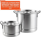 IMUSA Aluminum Steamer Dual Piece Set, 32 Qt and 10 Qt, Silver