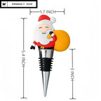 Xmas Decorative Wine Stopper,Cool Wine Bottle Stoppers for Glass Bottles,Crystal Bottle Stopper Fits Standard Bottles,Fancy Decors Wine Tools (Xmas3)