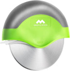 Mindful Design Pizza Cutter Wheel with Protective Blade Cover, Easy to Clean and Dishwasher Safe Ergonomic Pizza Slicer (Green)