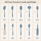 GIR: Get It Right 10-Piece Spatula Set & Silicone Utensils for Kitchen - Slate - Heat Resistant to 425°F - Dishwasher Friendly - Includes Ladle, Whisk, Potato Peeler & Kitchen Spoons
