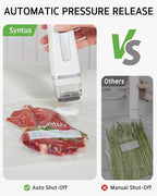 Syntus Vacuum Sealer Bags for Food, Food Storage Bags for Sous Vide Cooking Microwave Heating, Air Valve Zipper Bags & Zip Clips, 30 Bags (S+M+L) + 1 White Vacuum Sealer