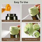 SWEET VIEW Olive Oil Dispenser and Oil Sprayer – 16oz/470ml Glass Light-Proof Oil Pourer for Kitchen, Air Fryer, Cooking, Salad, and BBQ