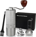 Detachable Manual Coffee Grinder with 25 Level Stainless Steel Conical Burr Portable Aluminum Coffee Bean Grinder Grinder Gift Set Suitable for Moka Pot Espresso Pour Over Easy Cleaning with Brush