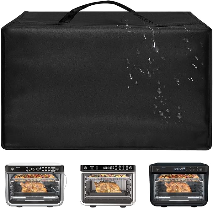 Heavy Duty Toaster Oven Air Fryer Cover for Ninja Foodi DT201/DT251/DT501/DT551,16.94"Dx20.09"Wx13.40"H, 600D Heat-Resistant Oxford w/Aluminum Foil, Waterproof Dustproof Countertop Oven Cover