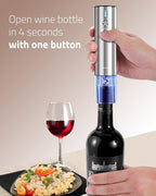 Electric Wine Opener Set - Premium Wine Gifts with Wine Opener, Foil Cutter, Wine Aerator, Vacuum Stopper, and Elegant Gift Box - Ideal Christmas Gift for Unforgettable Moments