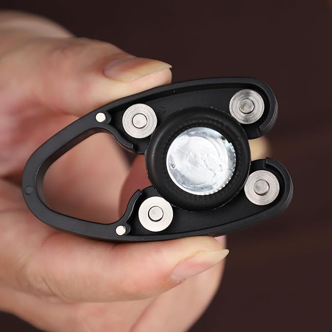 JianlianLab Wine Foil Cutter Magnetic Design, 4 Stainless Blades Foil Remover Wine Bottles Opener Accessory, Removes Foil Top Effortlessly for Wine Lovers, Black (4)