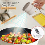 2025 New 19.6oz/580ml Olive Oil Sprayer for Cooking, Leak Glass Olive Oil Dispenser Bottle, 2 in 1 Oil Dispenser and Oil Sprayer, Switch Between Mist & Precision Pour for Air Fryer, BBQ, Salad,Baking