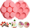 Sidosir 2Pcs Oreo Cookie Chocolate Silicone Mold, 7-Cavity Round Cylinder Oreo Chocolate Cover Molds for Candy, Silicone Baking Molds for Mini Cakes, Jelly