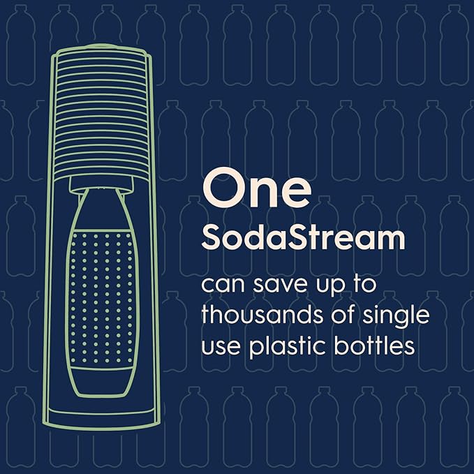 SodaStream Terra Sparkling Water Maker Bundle in Black - includes 3-Pack CO2 and Carbonating Bottle