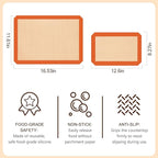 Silicone Baking Mat, Reusable Silicone Mats for Baking Set of 3, Non-Stick Baking Supplies for Pastries, Cookies, Macaroons, Bread
