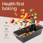 Nonstick Loaf Pan Set Pack of 1, Carbon Steel 11" Large Baking Bread Pan, Oven Safe Up to 450°F, PFOA, PFOS, PTFE Free, Space Saving Stackable Design, Stain Resistant, Dishwasher Friendly, Gray Marble