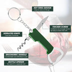 Ziliny 24 Pcs Bottle Opener Keychain Bulk Wine Bottle Beer Opener Keychain 3.27" Stainless Steel Corkscrew Waiter Corkscrew Wine Keyring Gifts for Christmas Bar Party Wedding Home (Green)