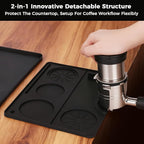 Silicone Coffee Mat for Ninja Luxe Espresso Machine ES601 – Large Anti-Slip Heat-Resistant Coffee Bar Mat for Ninja luxe Cafe Accessories and Most Home Espresso Machines with Convex Edge Black