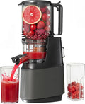 Cold Press Juicer, Juicer Machines with 5.3" Wide Feed Chute, Slow Masticating Juicer for Whole Fruits and with VegetablesHigh Yield (Gray)
