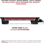 Starfrit The Rock Electric Reversible Grill & Griddle - Rock.Tec Non-Stick - Variable Temperature Control – Cool-Touch Handles - 1500W - Black