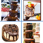 Chocolate Fountain 110V Electric 4-Tiers Digital Chocolate Fountain Melting Machine Heating Fondue Fountain,3kg of chocolate