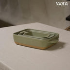 Mora Ceramic Baking Dish with Handles For Casserole, Lasagna, Gratin, Broiling, Roasting, and Baking. Large 9x13 in Pan, Extra Deep - Porcelain Serving Bakeware from Oven to Table. Freezer Safe - Thyme