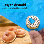 2pcs Silicone Donut Pan, 12 Holes Mini Donuts Mold Heat Resistant, Silicone Donut Molds for baking, Mini Baking Mold for baking delicious donuts, Non-stick Bottom, Easy to Clean