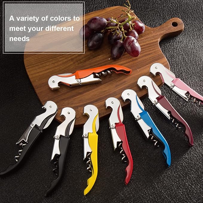 Waiter Corkscrew Professional Wine Opener with Foil Cutter,Manual Wine Bottle Opener for Servers, Bartenders and Waiter (2, Pink)