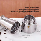 Stainless Steel Moka Pot Espresso Maker,Stovetop Moka Pot,Percolator Coffee Pot,Italian Coffee Maker,Cuban Café Brewing,Greca Coffee Maker (4 CUP)