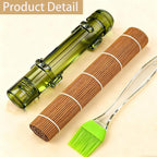 Sushi Making Kit – Clear Sushi Bazooka Roller & Bamboo Sushi Rolling Mat, Easy DIY Sushi Maker Tool Set for Beginners, Homemade Sushi Rolls for Kitchen & Party (Clear Green)