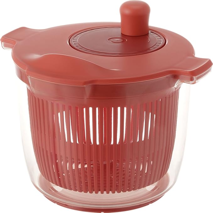 Risu Liberalista Salad Spinner Vegetable Drainer, Red, 0.6 gal (2.3 L), Made in Japan