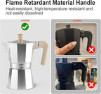 Sivaphe Aluminum Moka Pot 9 Espresso Cups, Percolator Espresso and Coffee Maker, Portable Stovetop Italian and Cuban Café Brewer for Home and Camping Sliver