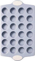BRONYPRO 24-Cup Non Toxic Nonstick Ceramic Mini Muffin Pan & Cupcake Tin, PFOA & PFOA Free, Heavy Duty Rust-Resistant Aluminized Steel, Oven & Dishwasher Safe, Cream White