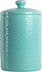 10 Strawberry Street Embossed Ceramic Kitchen Canister Set, Set of 3, Tide Blue