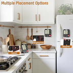 FCXJTU Digital Dual Triple Kitchen Timer, 3-Channel Magnetic Countdown Timer for Cooking, Large Display Stopwatch Multi Food Classroom Timer Loud Alarm for Seniors Teachers Battery Included (Black)
