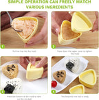 3 Pack Rice Ball Mold, Sushi Mold Diy Sushi Cooking Tools For Japanese Boxed Meal Children Bento,Kitchen Tools Sushi Plates Rice Ball Mold Non Stick Sushi Rice Making Kit (Yellow, Circle)