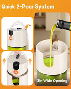 OURCABECUE Upgrade 2 in 1 Oil Sprayer for Cooking, 17oz Light-Blocking Glass Olive Oil Dispenser Bottle for Kitchen,Food-Grade Oil Mister with 8 Stickers for Salad, Frying (Green Bottle-White Gap)