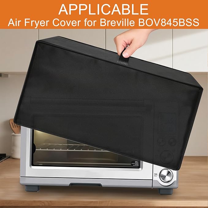 Heavy Duty Oven Cover for Breville BOV845BSS/BOV860BSS Smart Oven Pro, 15.56"D x 18.52"W x 10.64"H, 600D Heat-Resistant Oxford w/Aluminum Foil, Waterproof Oil-Proof Countertop Oven Protector