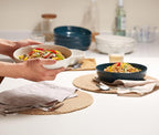 KooK Pasta Bowl, Salad Bowls, Bowls, Serving Bowls, Soup, Ceramic, Large Capacity, Microwave & Dishwasher Safe, Set of 4, 40 Oz, (White)