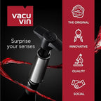 Vacu Vin Wine Saver Pump Red with Vacuum Wine Stopper - Keep Your Wine Fresh for up to 10 Days - 1 Pump 6 Stoppers - Reusable - Made in the Netherlands